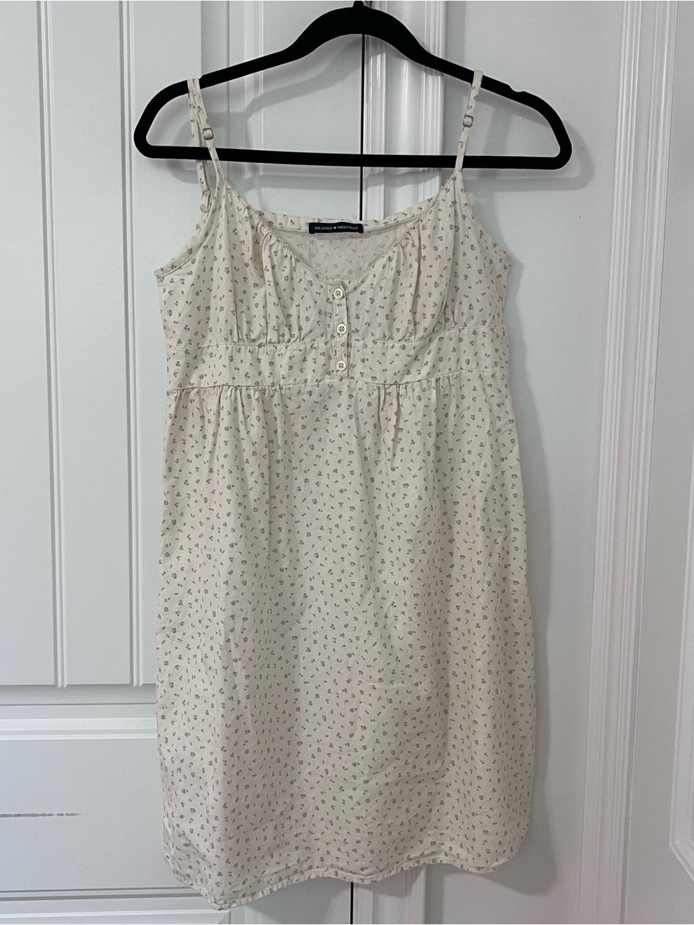 Brandy Melville Cream Mini Dress with Tiny Floral Print